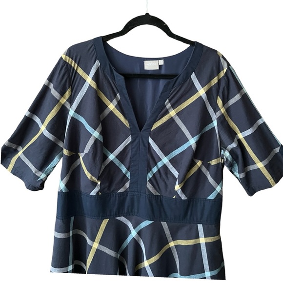 eShakti lattice  design print V neck dress. Size 2X - Picture 3 of 5